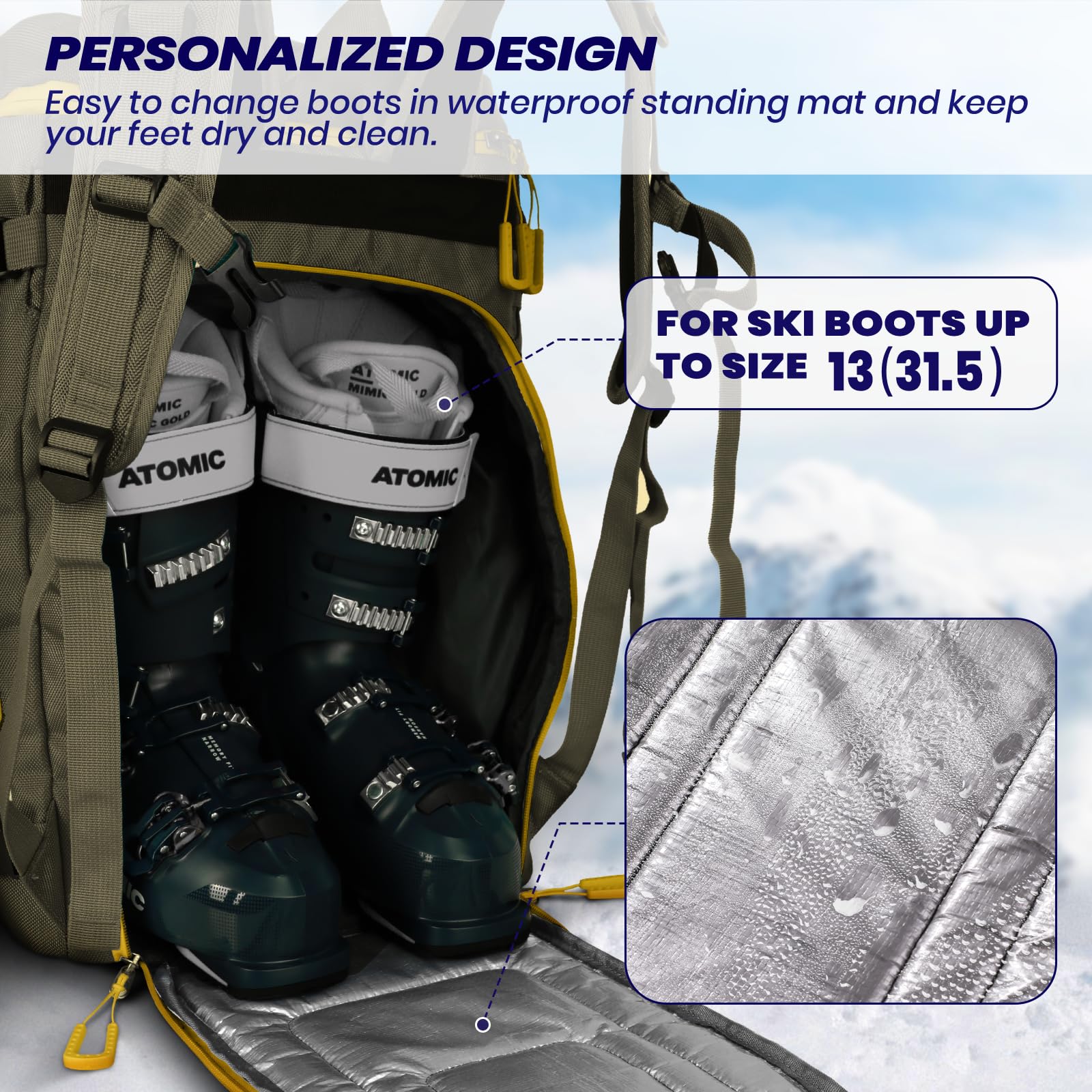 RESVIN スノーボード バックパック スキーブーツバッグ、大容量55Lスキーブーツバックパック 1680Dナイロン防水スキーバッグ、ヘルメット Amazon.co.jp: RESVIN スキーブーツバッグ Lサイズ 55L スキーブーツ